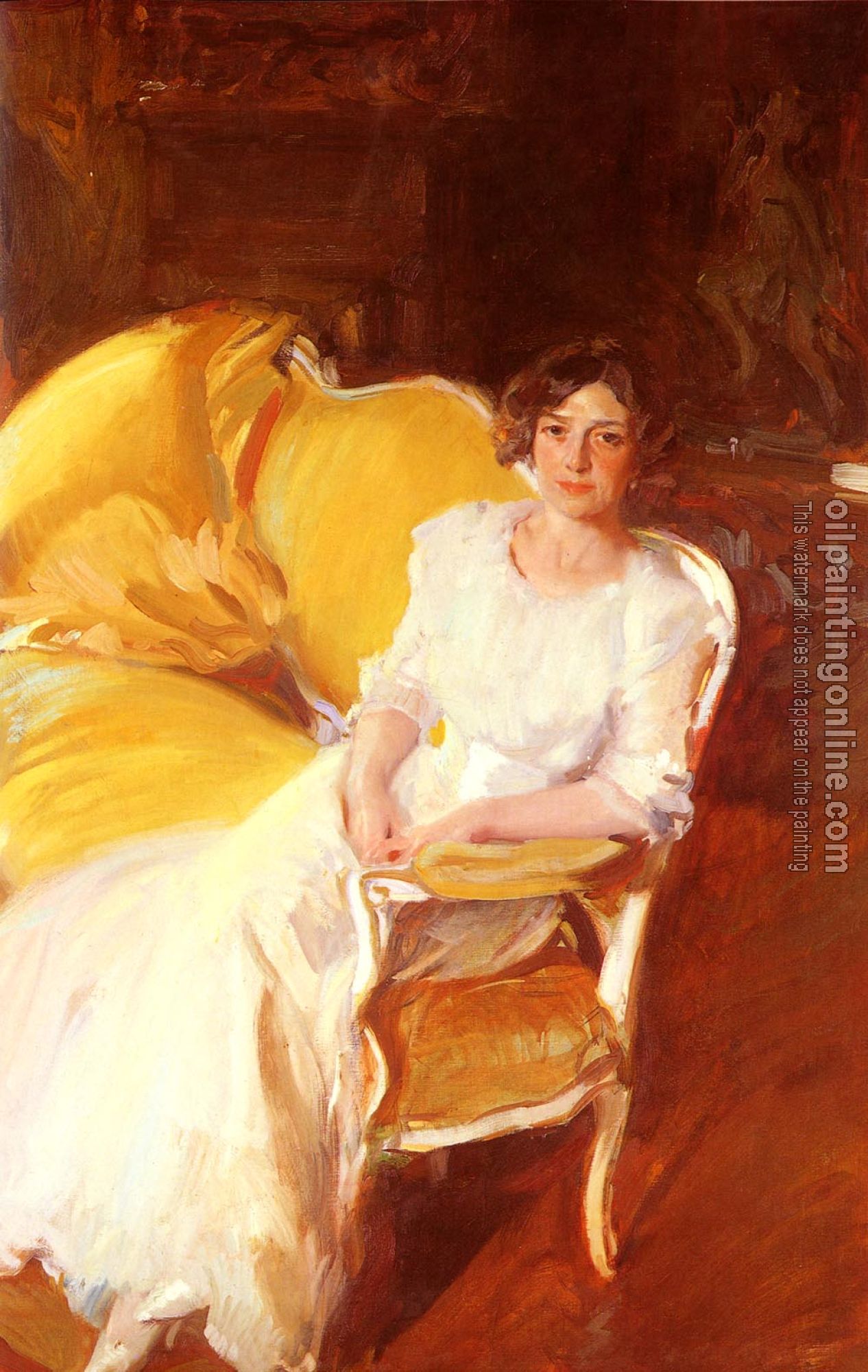 Joaquin Sorolla y Bastida - Clotilde Sentada En El Sofa